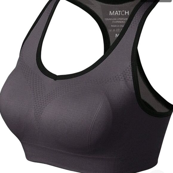 Match Women Wirefree Padded Racerback Sports Bra for Yoga Workout Gym Activewear - Picture 1 of 6